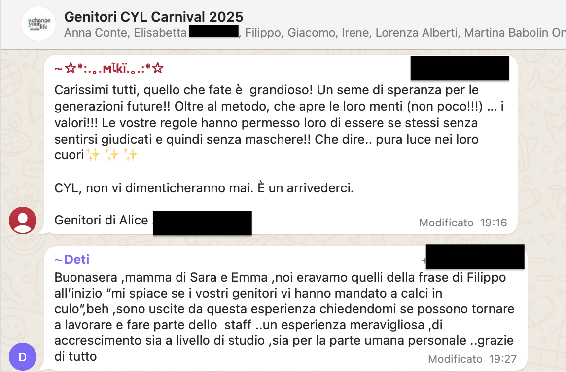 Testimonianza: ragazzo/a
