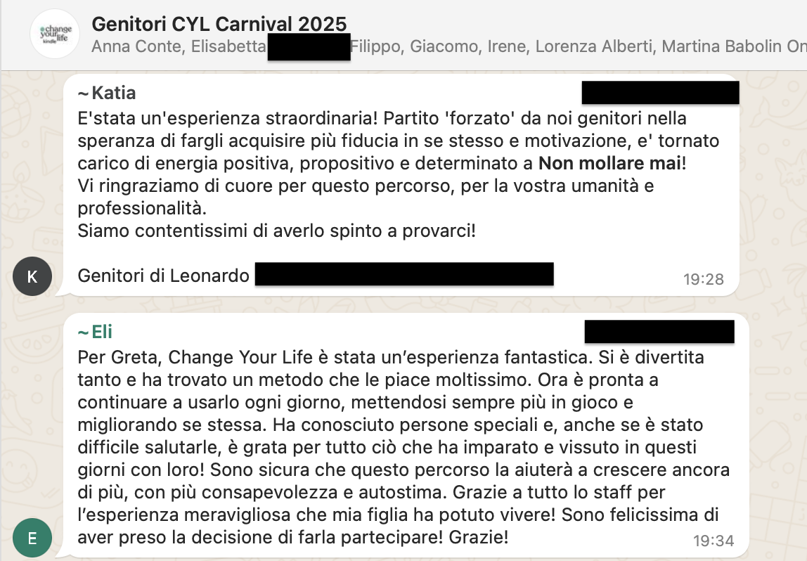 Testimonianza: ragazzo/a