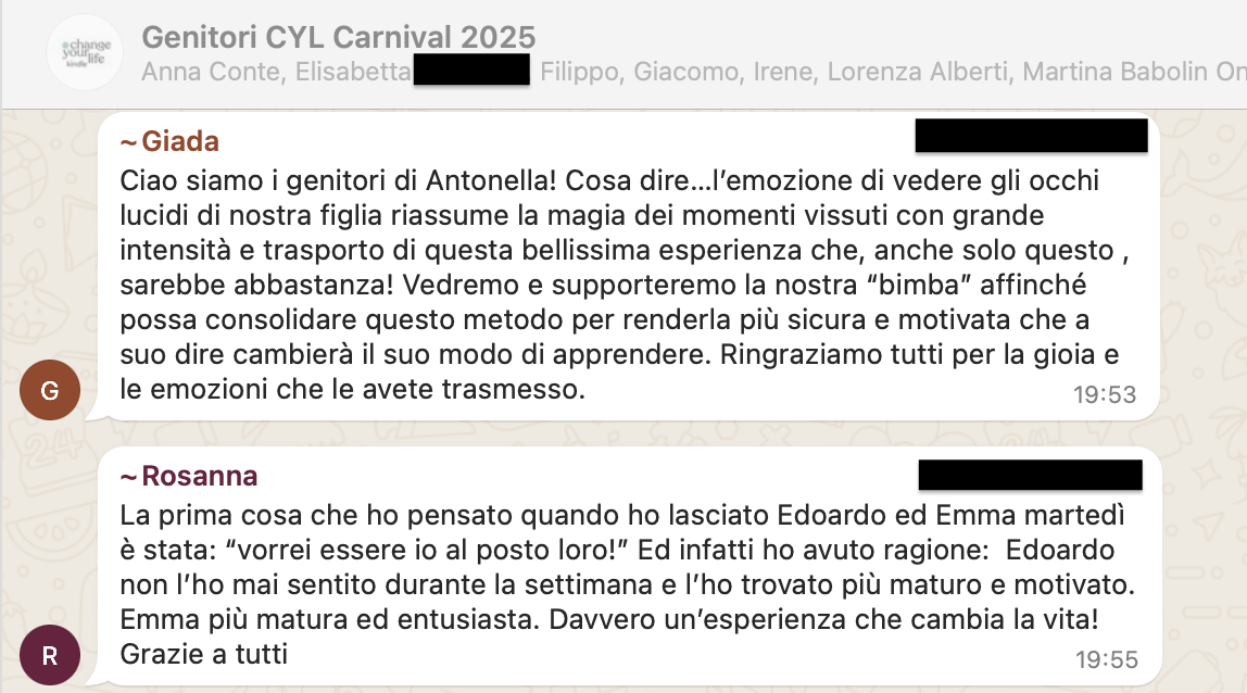 Testimonianza: ragazzo/a