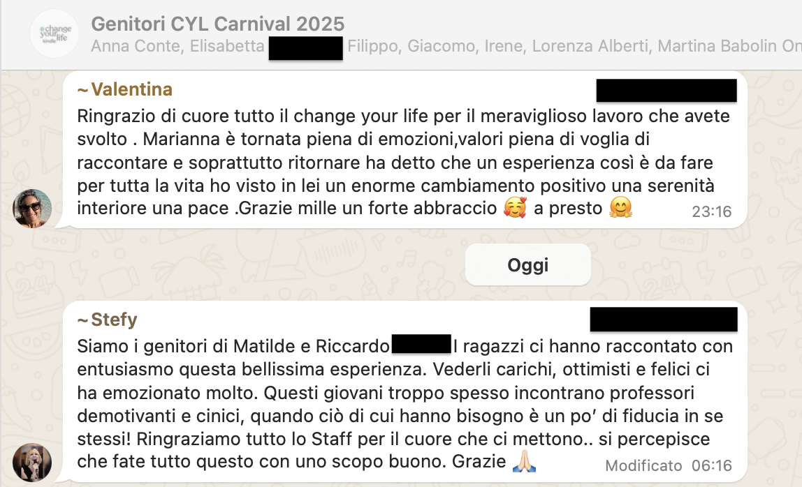 Testimonianza: ragazzo/a