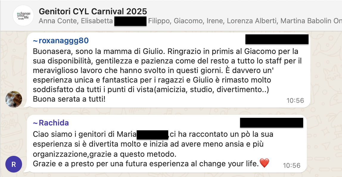 Testimonianza: ragazzo/a