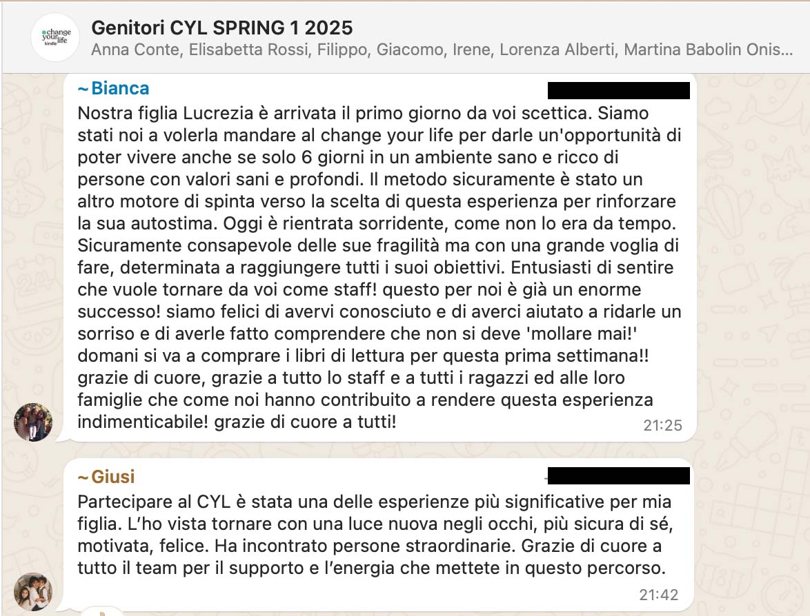 Testimonianza: ragazzo/a