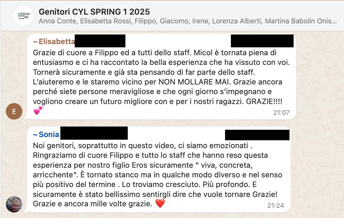 Testimonianza: ragazzo/a