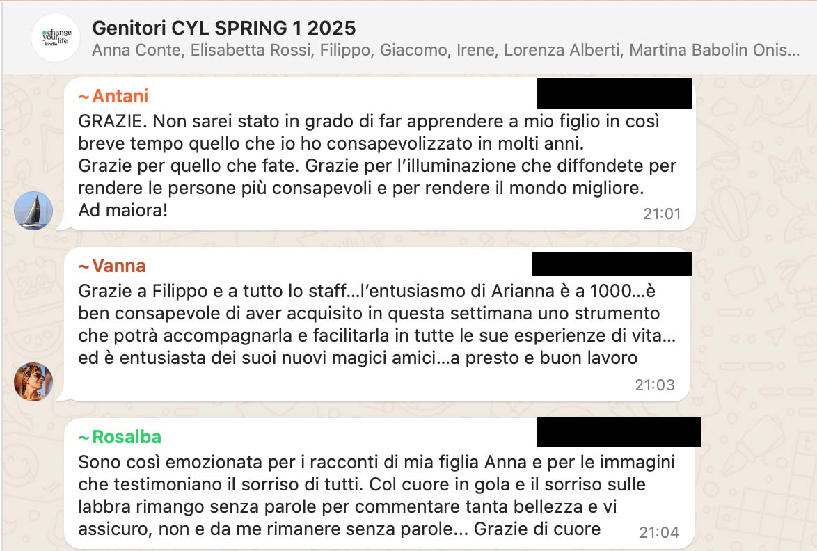 Testimonianza: ragazzo/a