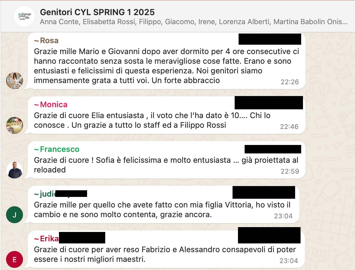 Testimonianza: ragazzo/a