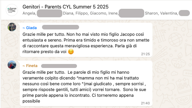 Testimonianza: genitore, Summer 5 · 2025