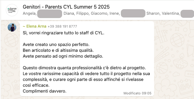 Testimonianza: genitore, Summer 5 · 2025