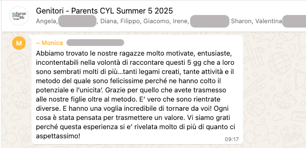 Testimonianza: genitore, Summer 5 · 2025