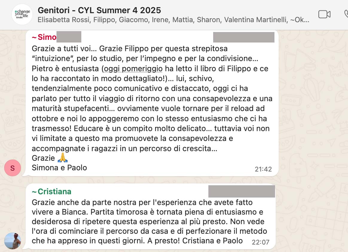 Testimonianza: genitore, Summer 4 · 2025