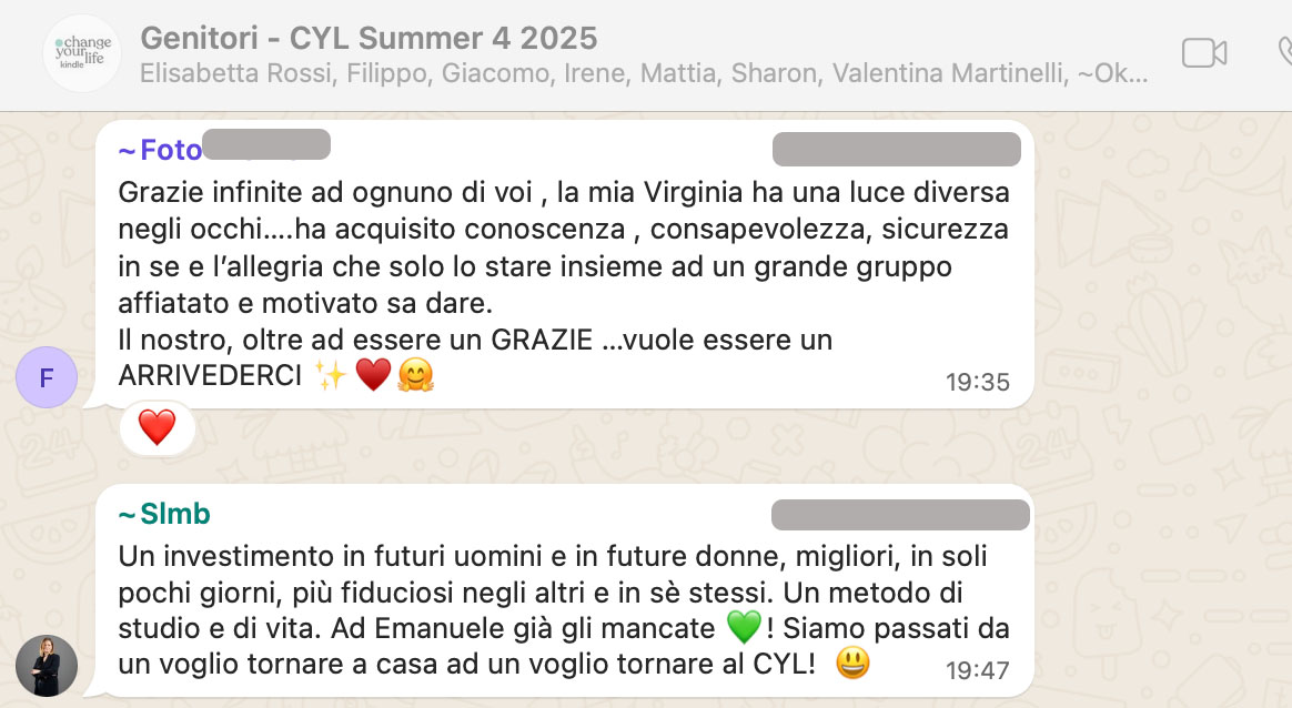Testimonianza: genitore, Summer 4 · 2025