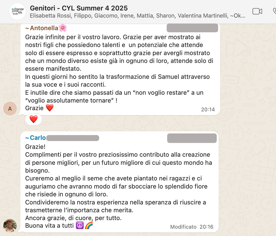 Testimonianza: genitore, Summer 4 · 2025