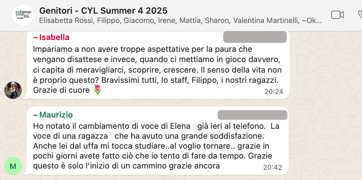 Testimonianza: genitore, Summer 4 · 2025