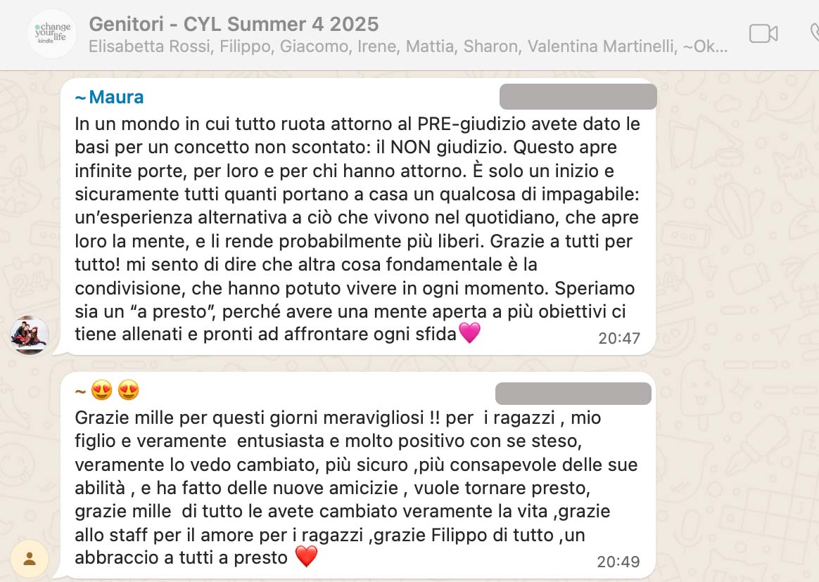 Testimonianza: genitore, Summer 4 · 2025