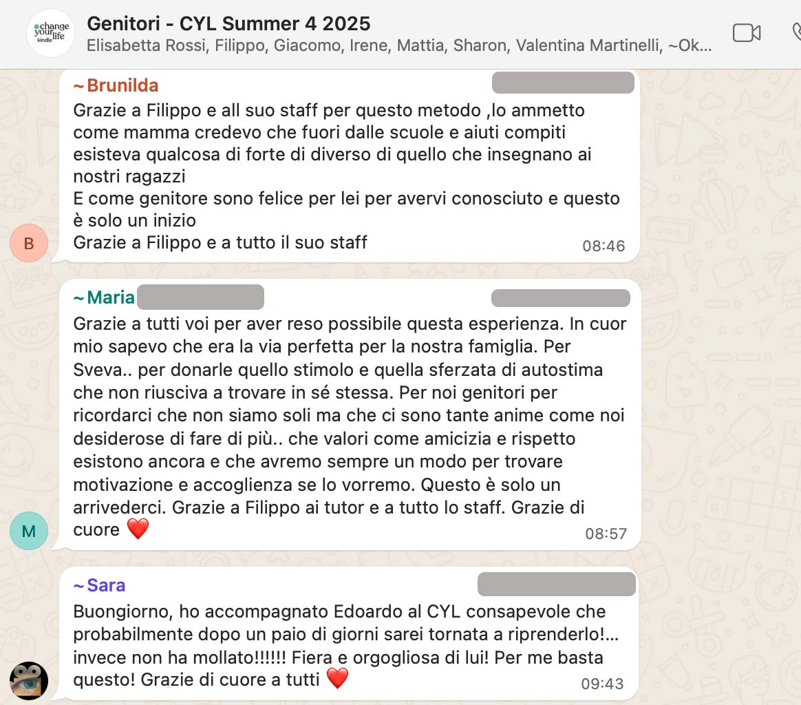 Testimonianza: genitore, Summer 4 · 2025