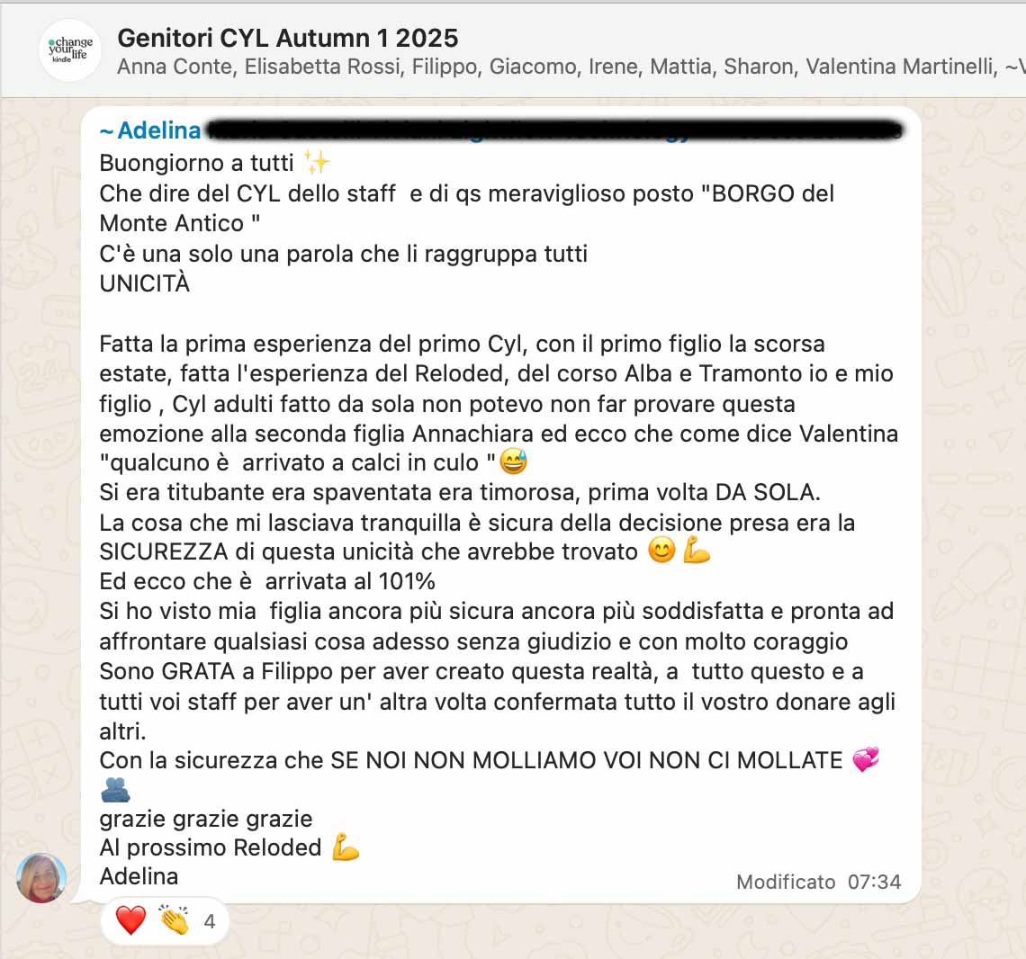 Testimonianza: genitore, Autumn 1 · 2025