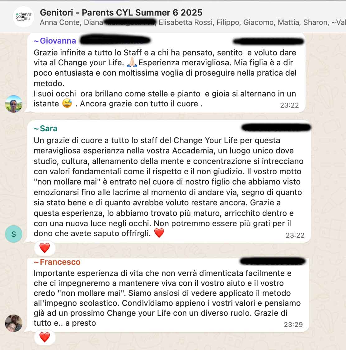 Testimonianza: genitore, Summer 6 · 2025