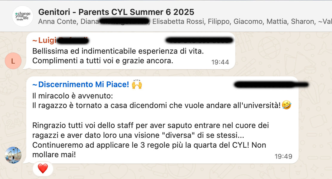 Testimonianza: genitore, Summer 6 · 2025