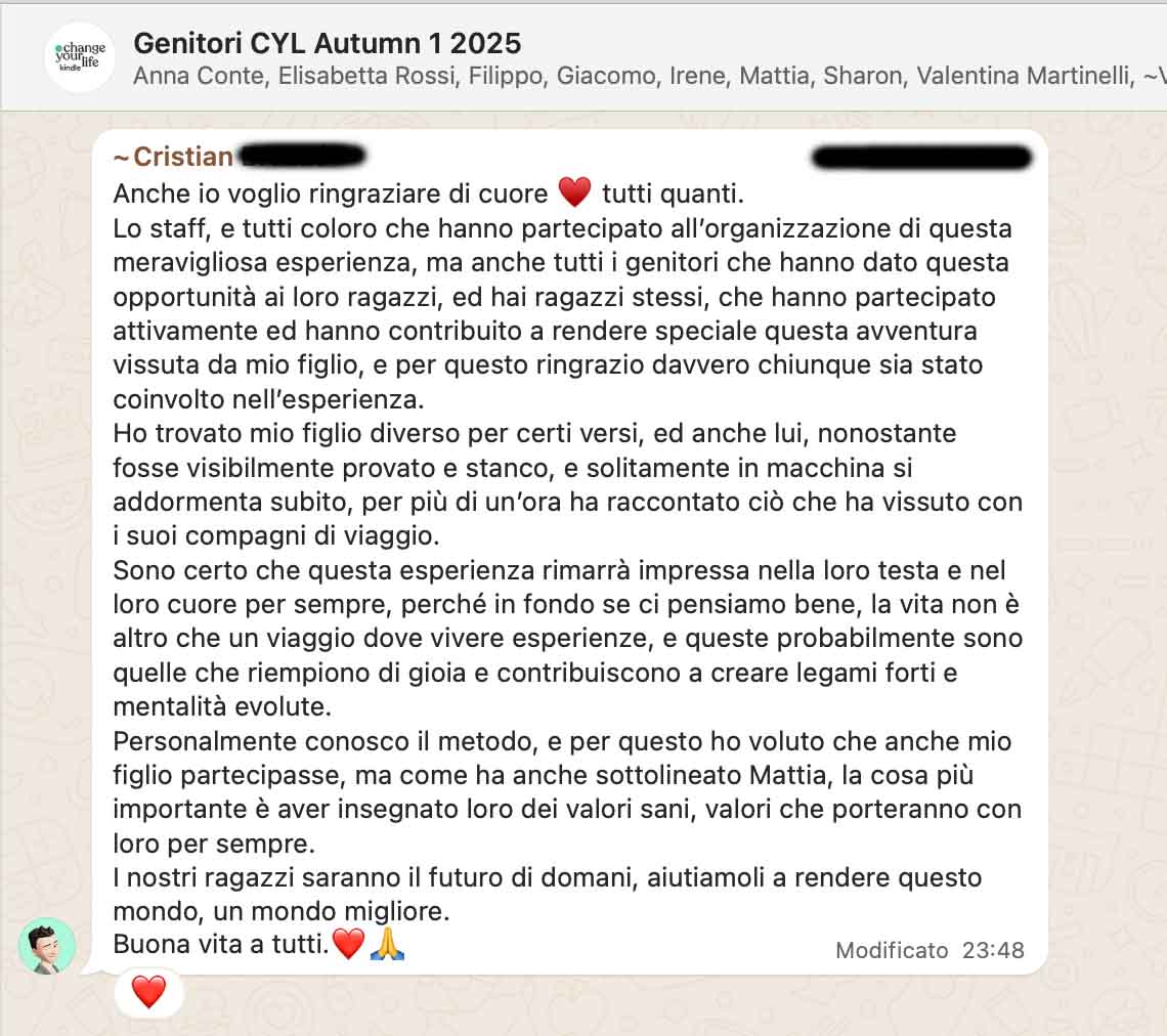 Testimonianza: ragazzo/a, Autumn 1 · 2025