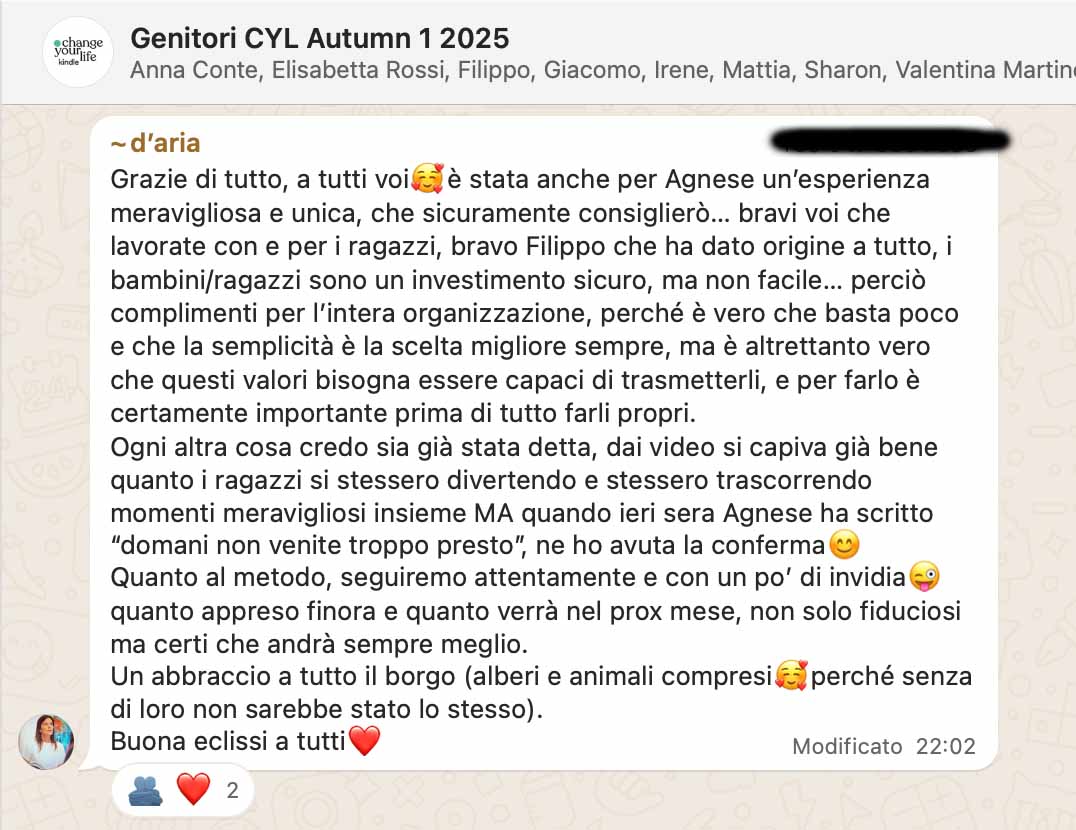 Testimonianza: ragazzo/a, Autumn 1 · 2025