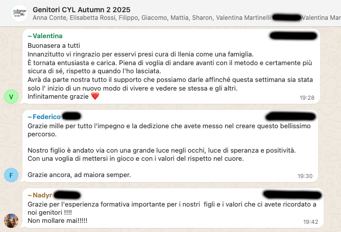Testimonianza: genitore, Autumn 2 · 2025