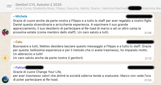 Testimonianza: genitore, Autumn 2 · 2025