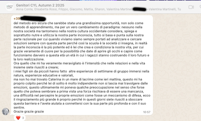 Testimonianza: genitore, Autumn 2 · 2025
