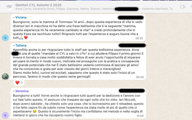 Testimonianza: genitore, Autumn 2 · 2025