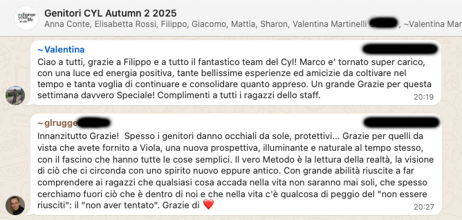 Testimonianza: genitore, Autumn 2 · 2025