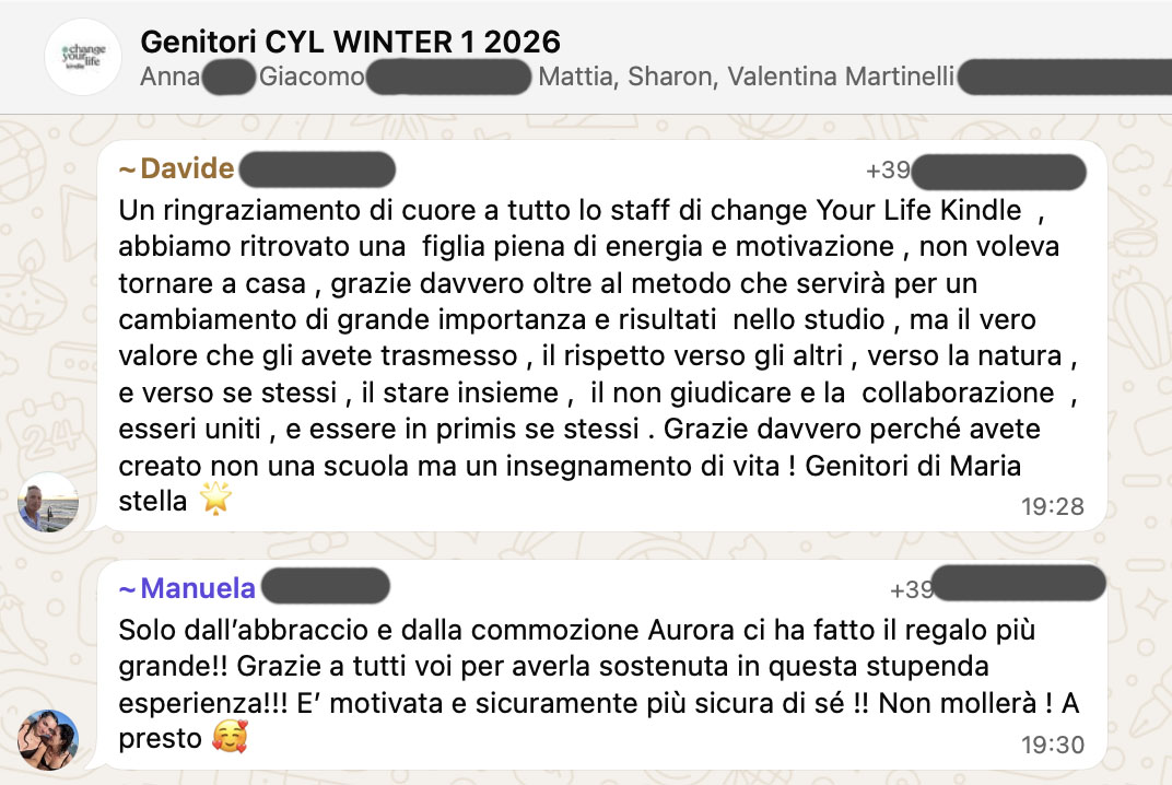 Testimonianza: genitore, Winter 1 · 2026