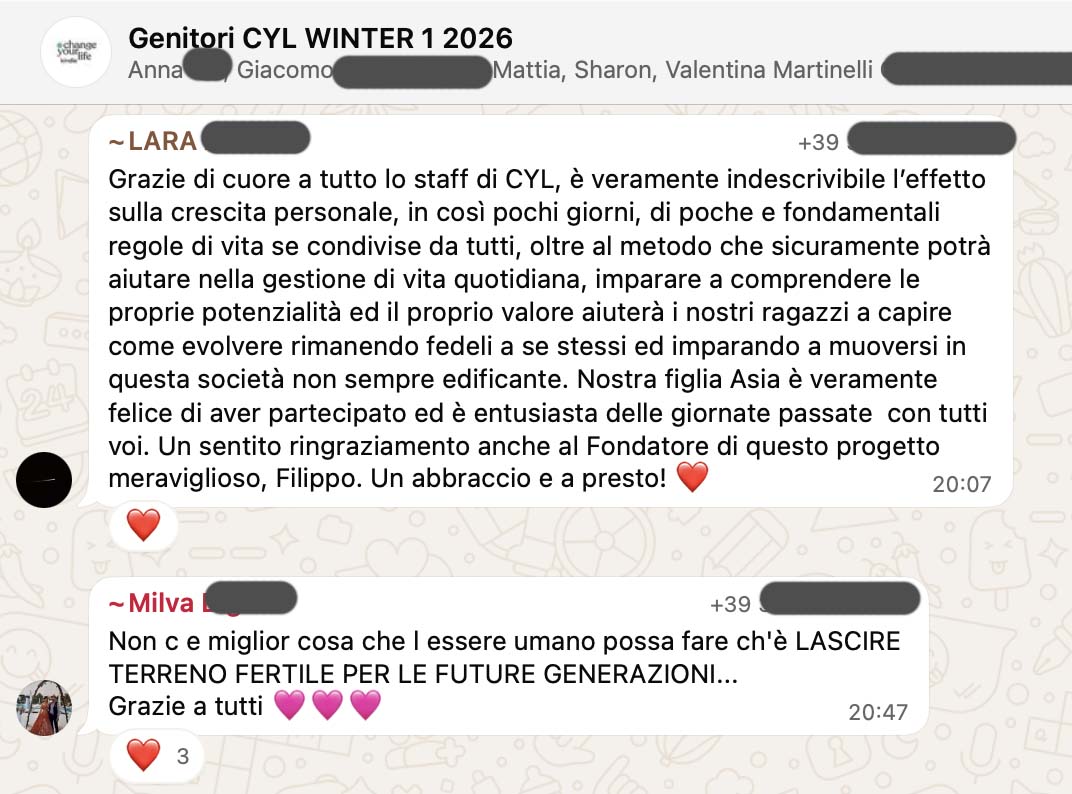 Testimonianza: genitore, Winter 1 · 2026