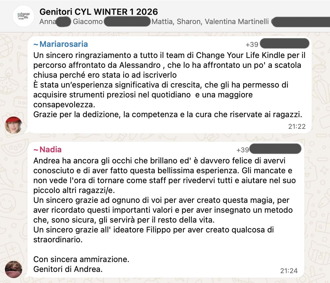 Testimonianza: genitore, Winter 1 · 2026