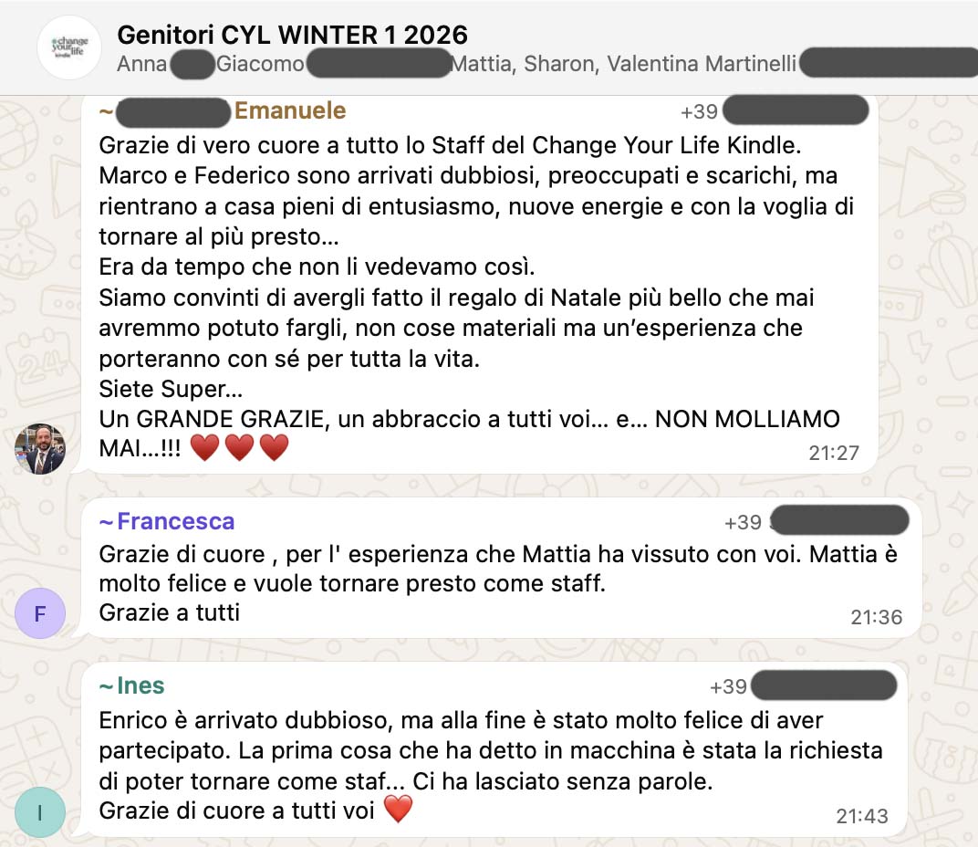 Testimonianza: genitore, Winter 1 · 2026