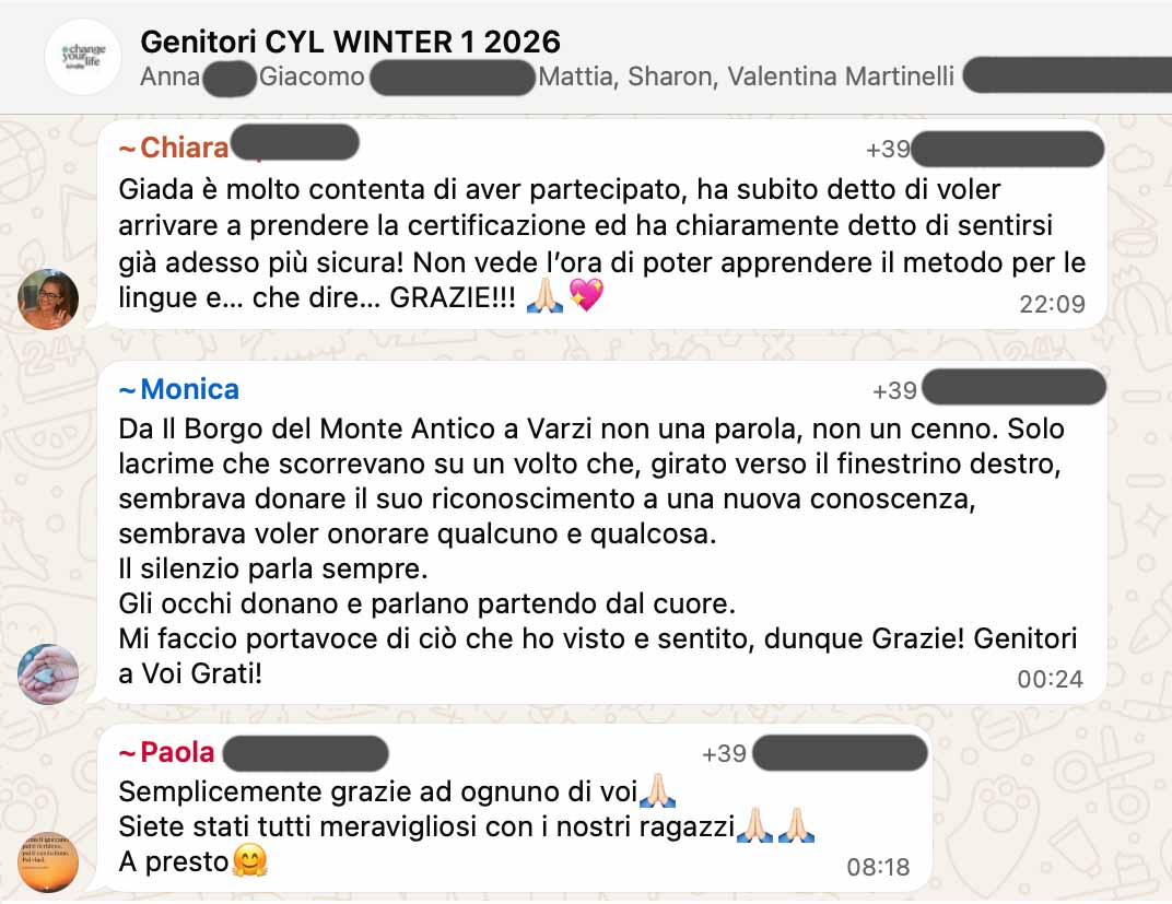 Testimonianza: genitore, Winter 1 · 2026