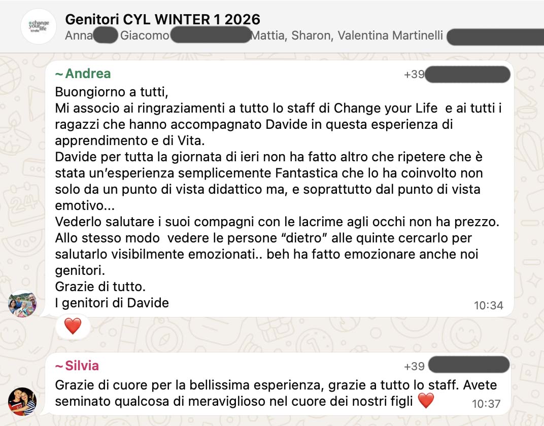 Testimonianza: genitore, Winter 1 · 2026