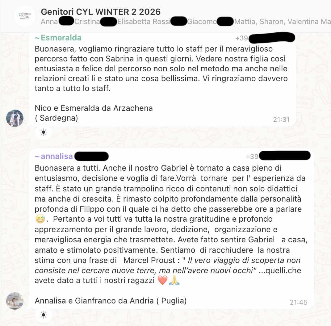 Testimonianza: genitore, Winter 2 · 2026