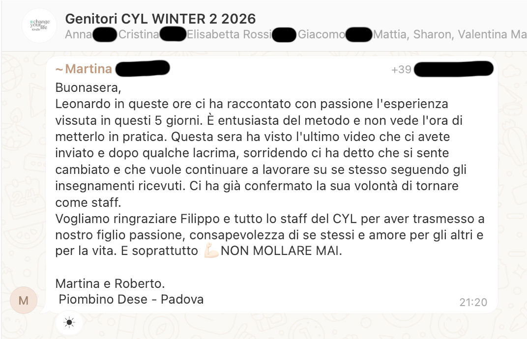 Testimonianza: genitore, Winter 2 · 2026
