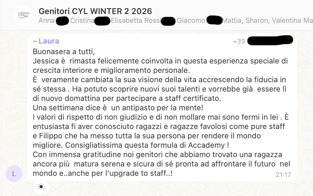 Testimonianza: genitore, Winter 2 · 2026
