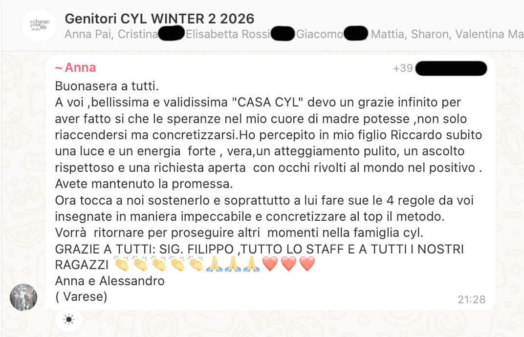 Testimonianza: genitore, Winter 2 · 2026